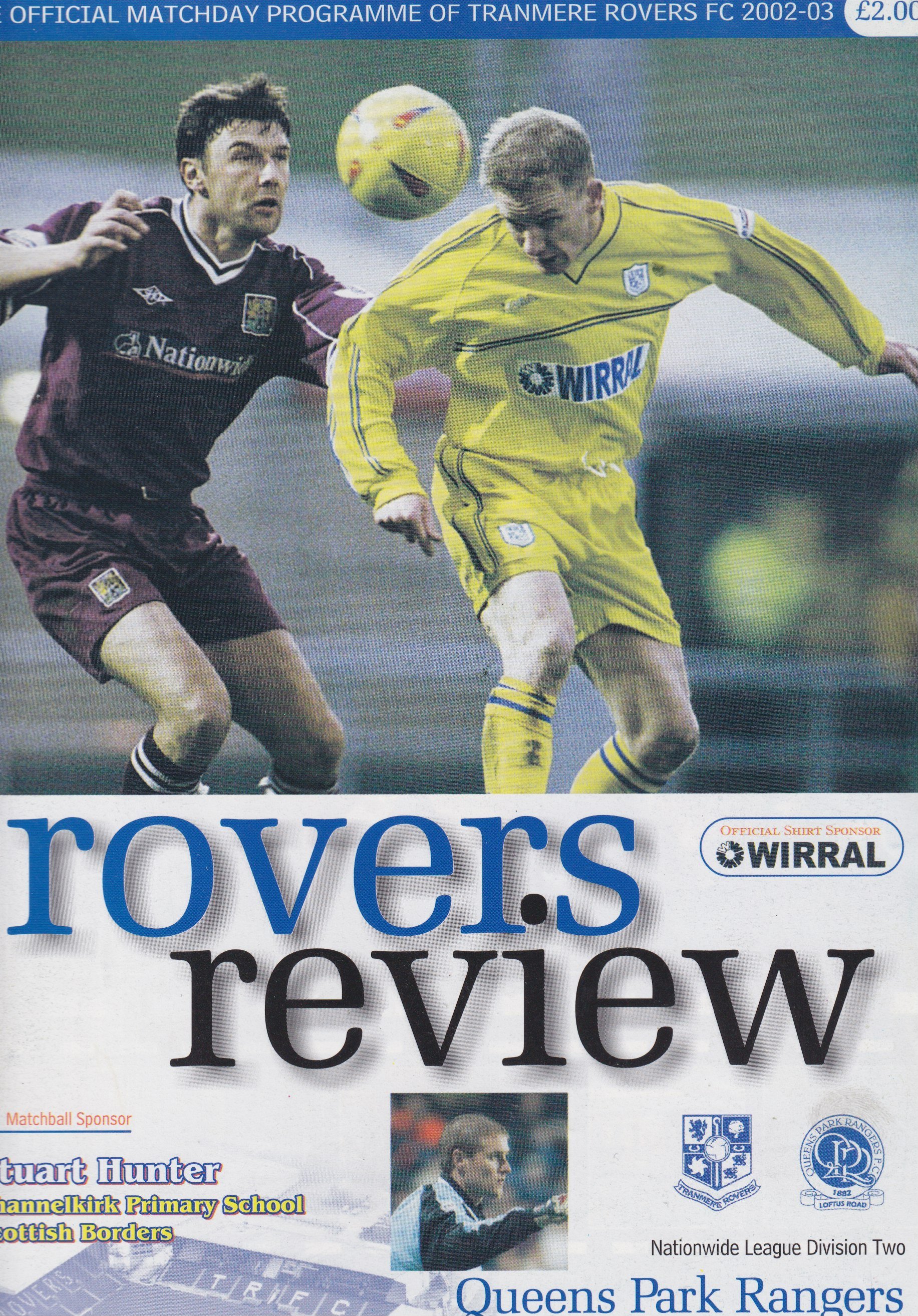 Tranmere Rovers v Queens Park Rangers match programme